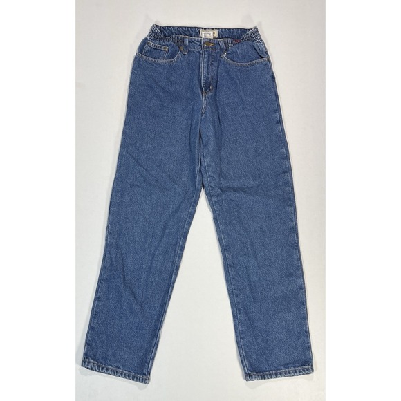 Vintage LL Bean Double L Relaxed Fit Tapered Leg Flannel Lined Jeans Womens 8 R - Picture 1 of 7